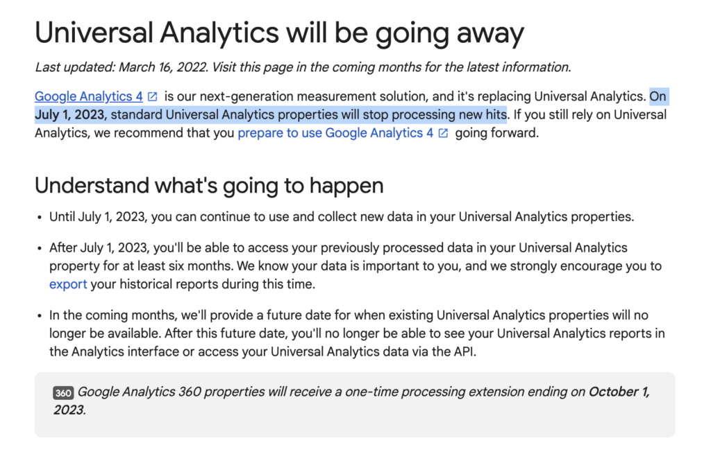 Google Analytics wird zum 1. Juli 2023 deaktiviert